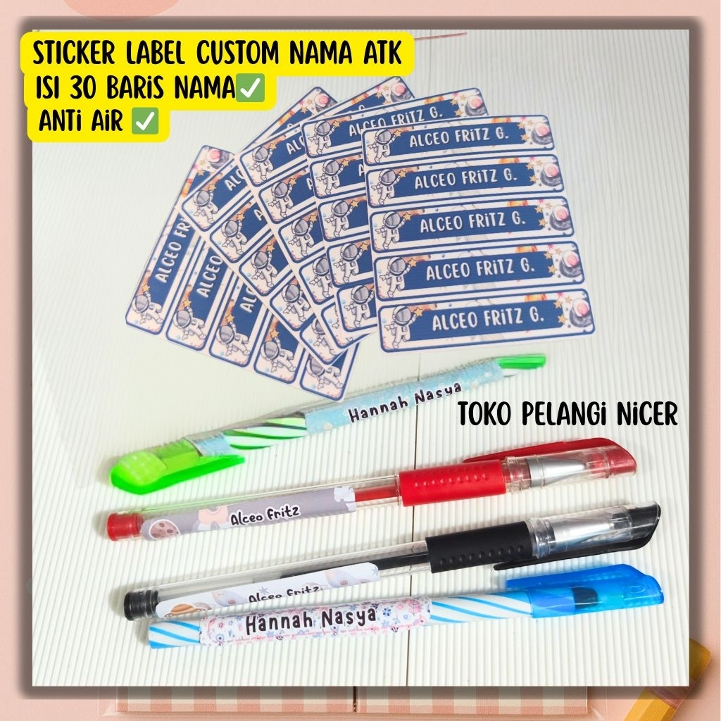

Astronot Sticker Custom Nama ATK Motif Astronot-Sticker Alat Tulis Anti Tertukar- Sticker Anak Tempelan ATK NAMA