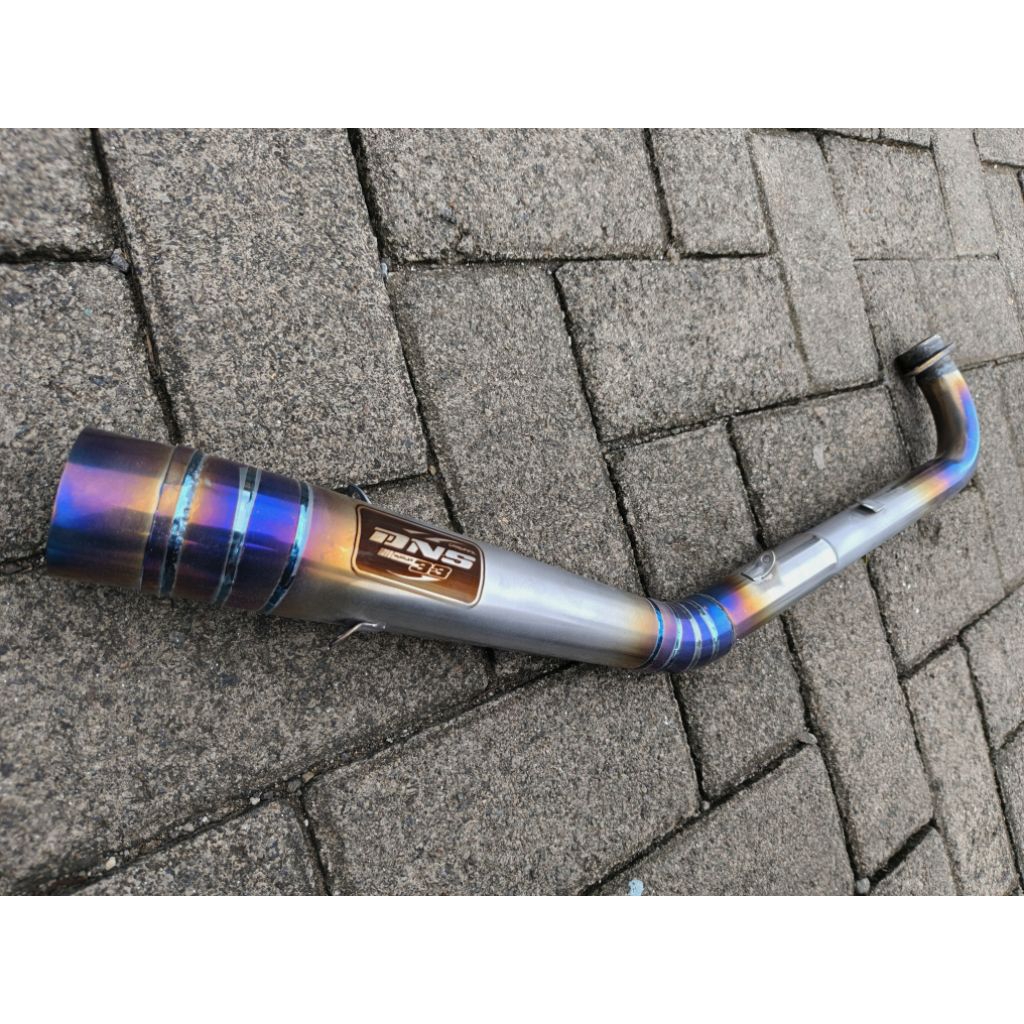 ( COD ) Leher Leheran Knalpot Racing Type GTX Roadrace Jupiter Z1 Pemasangan Titanium Sanblue Standa