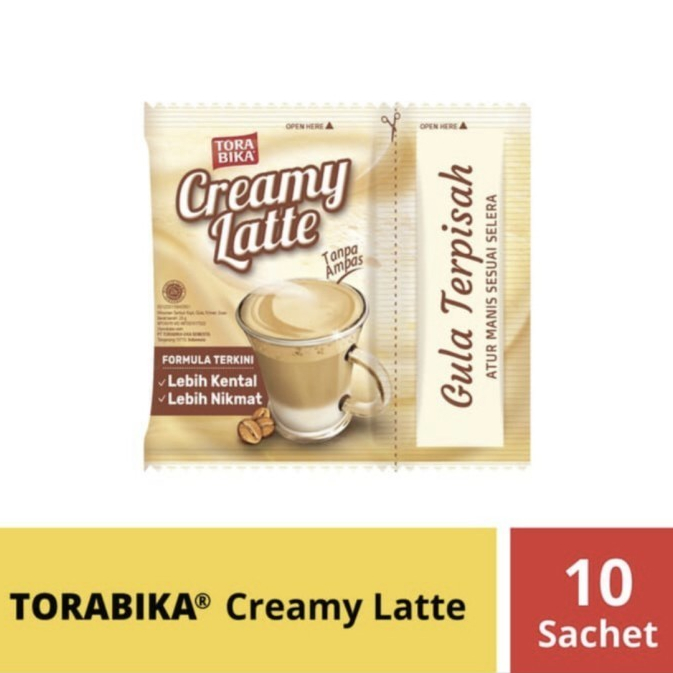 

Kopi Torabika Creamy Latte 25gr 1 Renceng isi 10 Sachet Instant Gula Terpisah