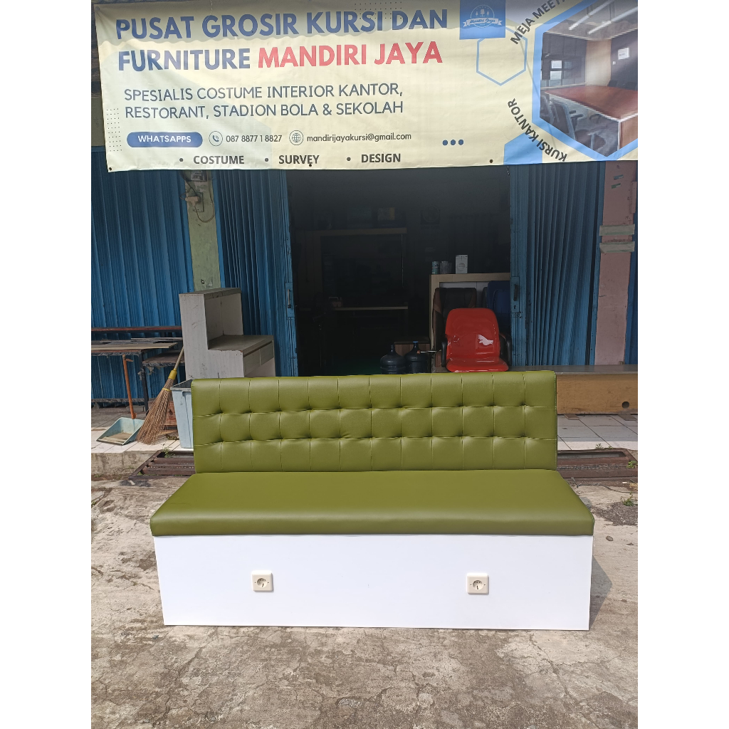 Sofa cafe PO putih hijau  SOfa Restoran Murah / Mewah