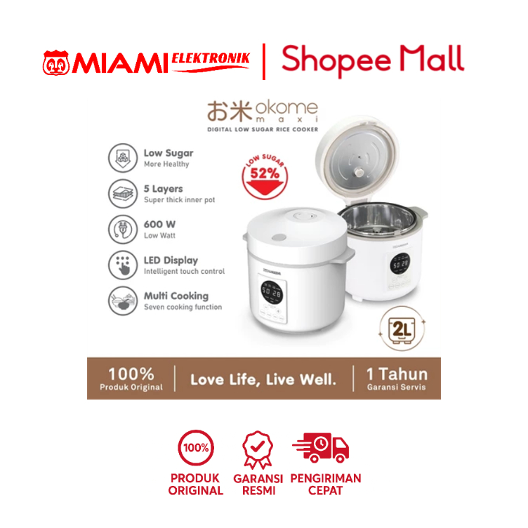 Umeda OKOME MAXI Low Sugar Smart Rice Cooker 2 Liter