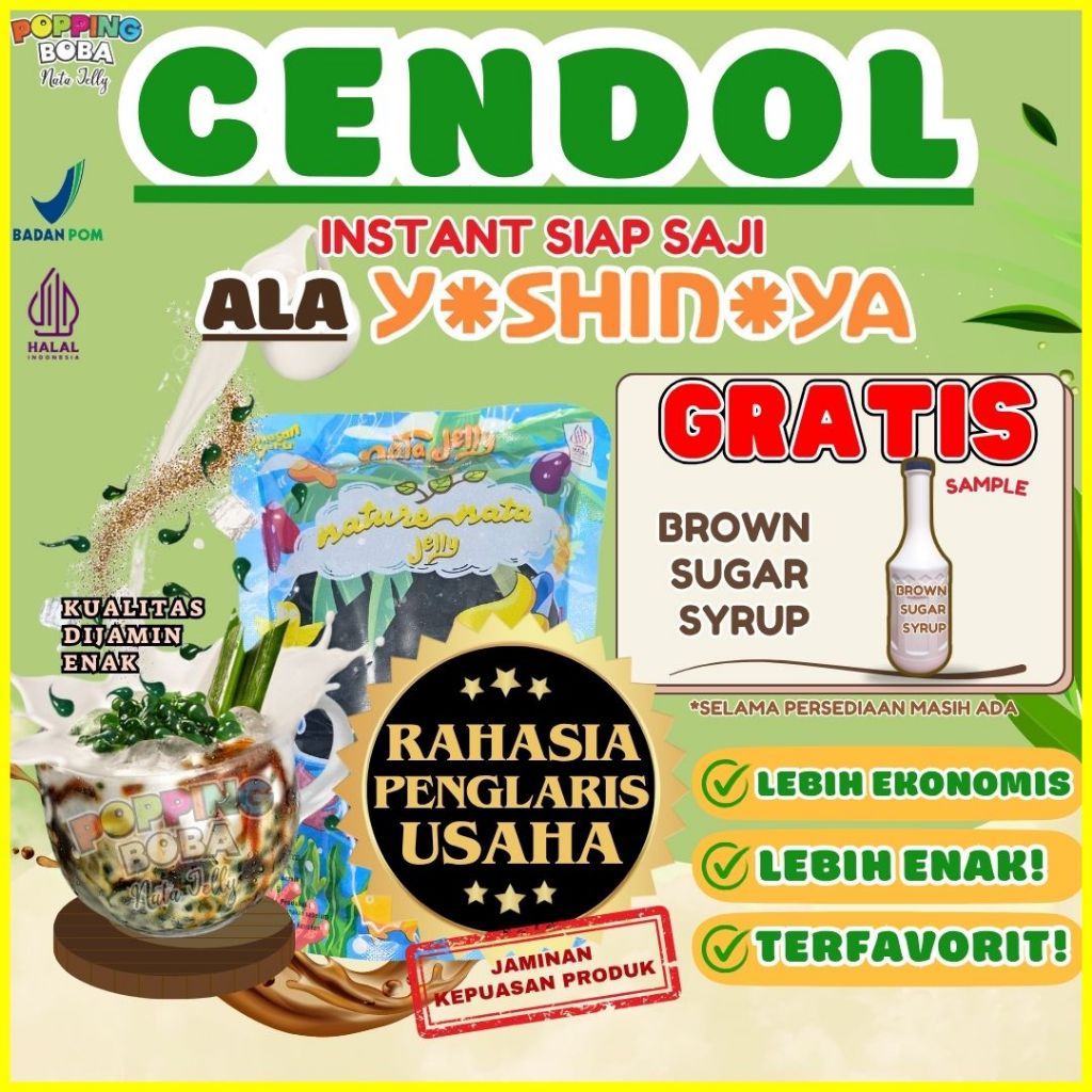 

JellyCendolKecebongAlaYoshinoyaCocokDengan BODUO Sirup Sirop Syrup - Jelly Cendol Kecebong 500 Gram | Cocok Untuk Semua Jenis Minuman