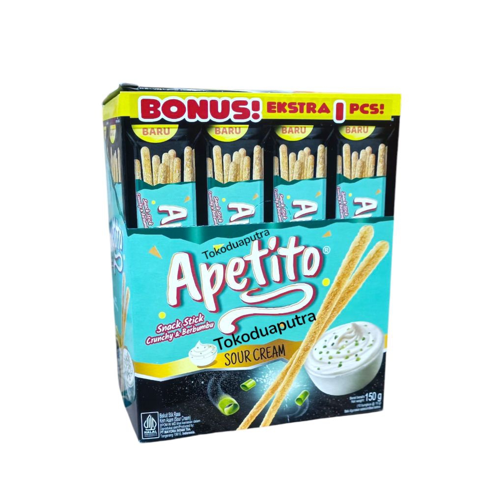 

Apetito Sour Cream 1 Box isi 10 bungkus / Apetito Biskuit Stick Sour Cream
