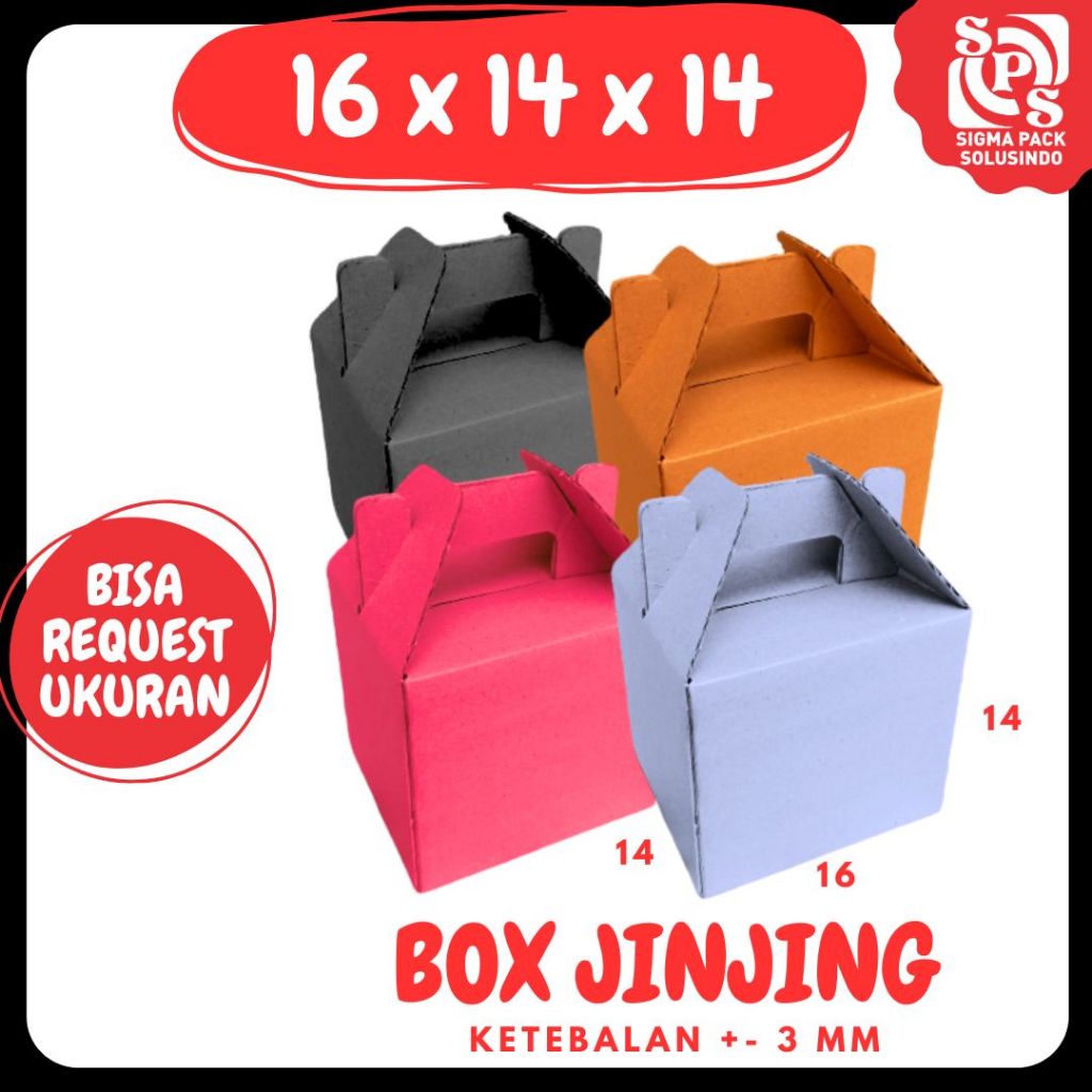 

Box Jinjing 16x14x14 Gable Box Kardus Packing Bingkisan lebaran/Parcel/Lebaran/idul Fitri/sembako