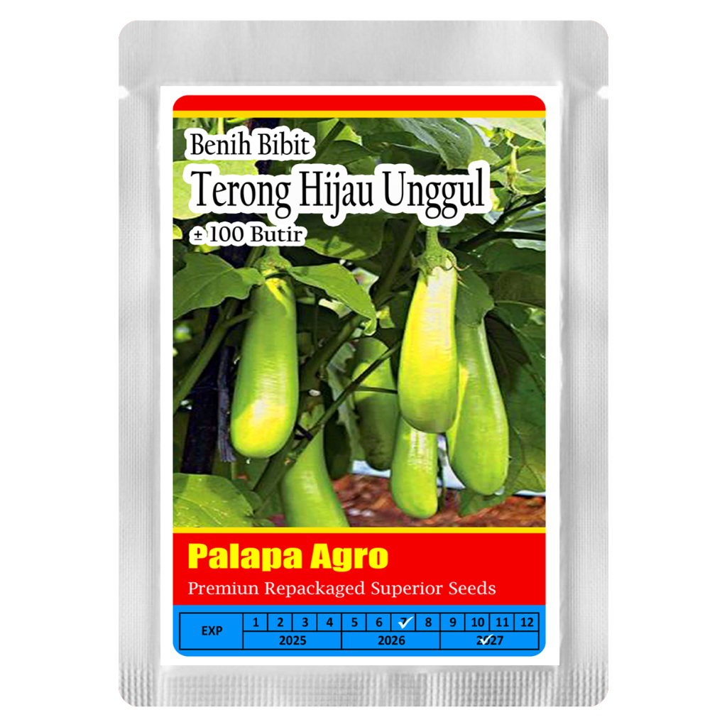 Bibit Terong Hijau Unggul - Benih Unggulan Terong Hijau Isi ± 100 Butir
