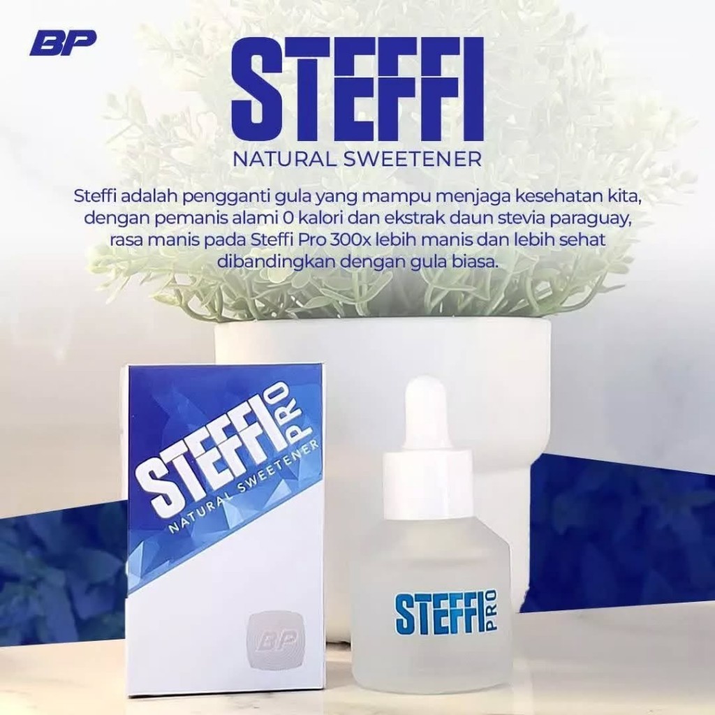 

STEFFI PRO Pemanis Alami dari Daun Stevia 0% Kalori 0% Glukosa