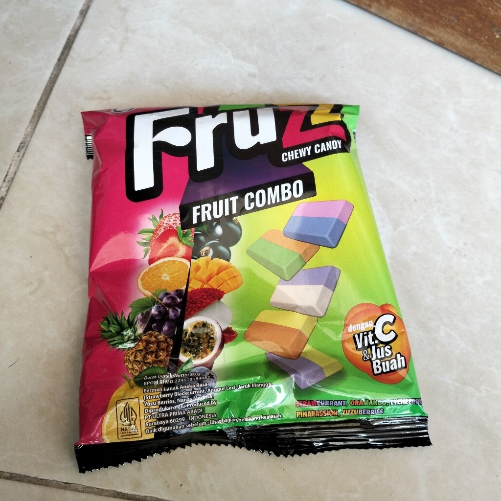 

[1 Bungkus] Permen Fruzz Fruit combo 88 gram | Dengan Vitamin C & Jus buah