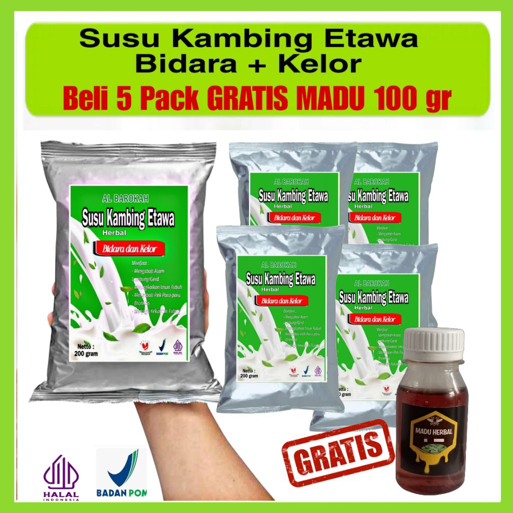

Susu Kambing Etawa Plus Biidara dan Kelor Original BPOM 200 gram