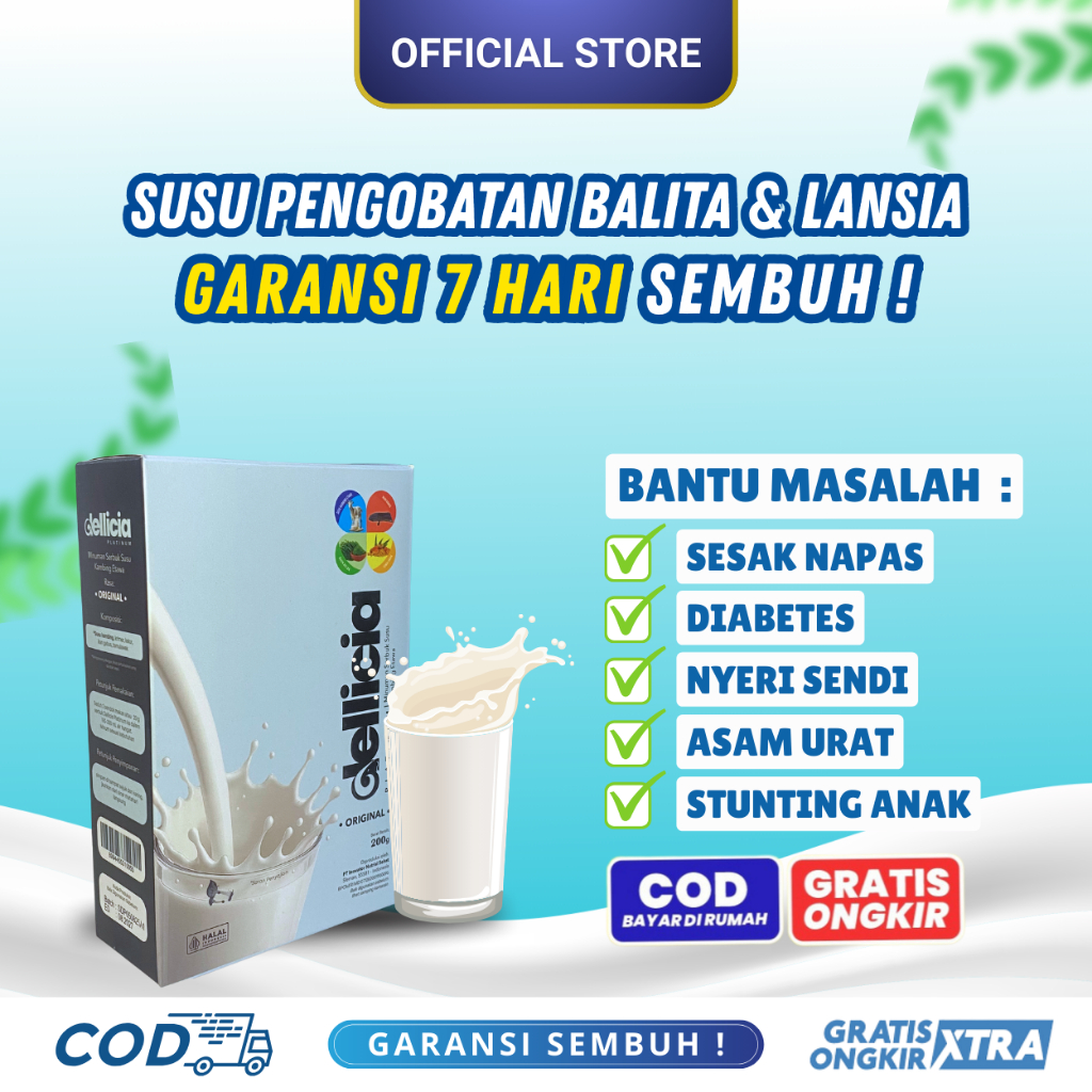 

Paket 3 Box Dellicia Platinum | Susu Untuk Tulang & Sendi, Asam Urat, Diabetes dan Paru-Paru