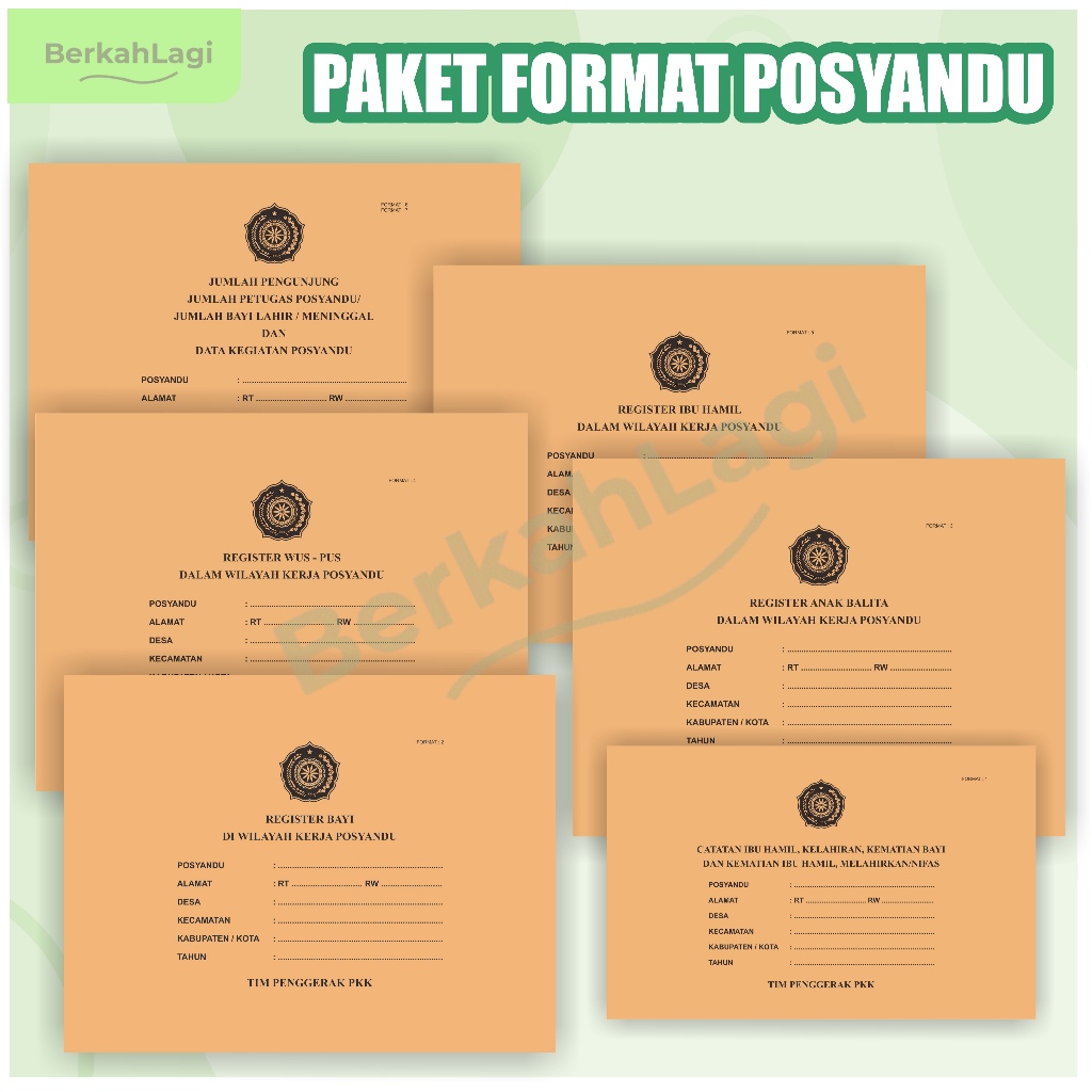 

Format SIP(SISTEM INFORMASI POSYANDU), 1 Paket Komplit, buku posyandu, buku PKK, buku kader