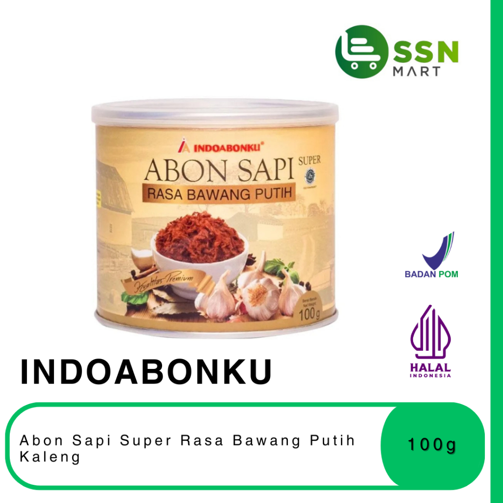 

SSNMart INDOABONKU Abon Sapi Super Rasa BAWANG PUTIH KALENG 100g