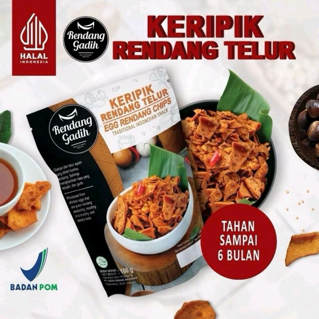 Keripik Rendang Telur - Rendang Gadih Makanan Siap Saji Khas Minang Asli Padang Payakumbuh