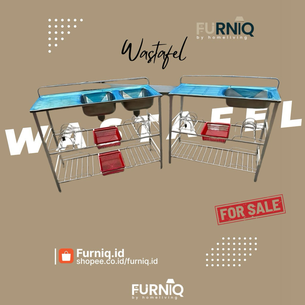 FURNIQ.ID - wastafel 1 lubang 2 lubang/wastafel murah/bak cuci piring/rak cuci piring stainless/rak 