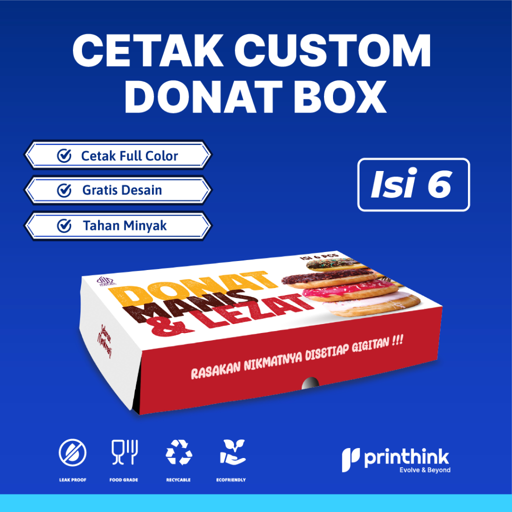 

Box Donat Isi 6 Custom Design Gratis– Uk 27 x 18 x 5cm Bahan Ivory290gr Min Order 1000Pcs