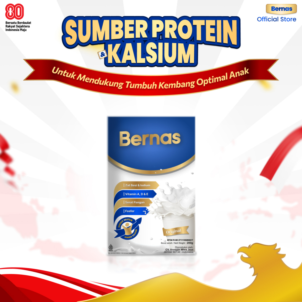 

BERNAS Official Store >> Susu bubuk import Sumber Protein dan Kalsium untuk Anak-anak hingga Remaja - Rasa Original dan Cokelat