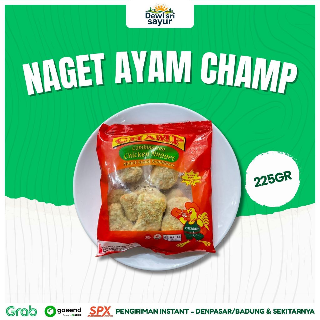 

Naget Ayam Champ 225gr – Dewi Sri Sayur