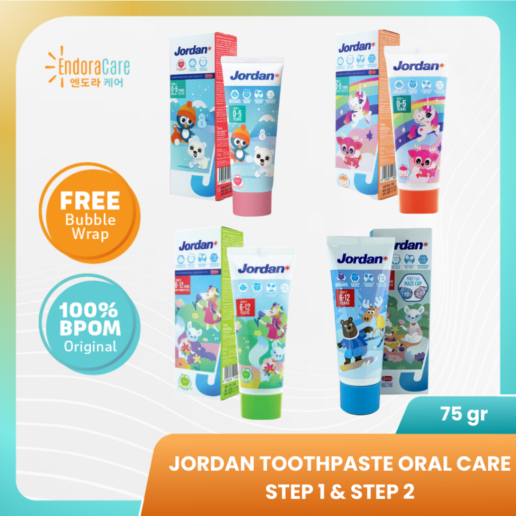 JORDAN Oral Care Kids Toothpaste Step 1 / 2 - Pasta Gigi Anak