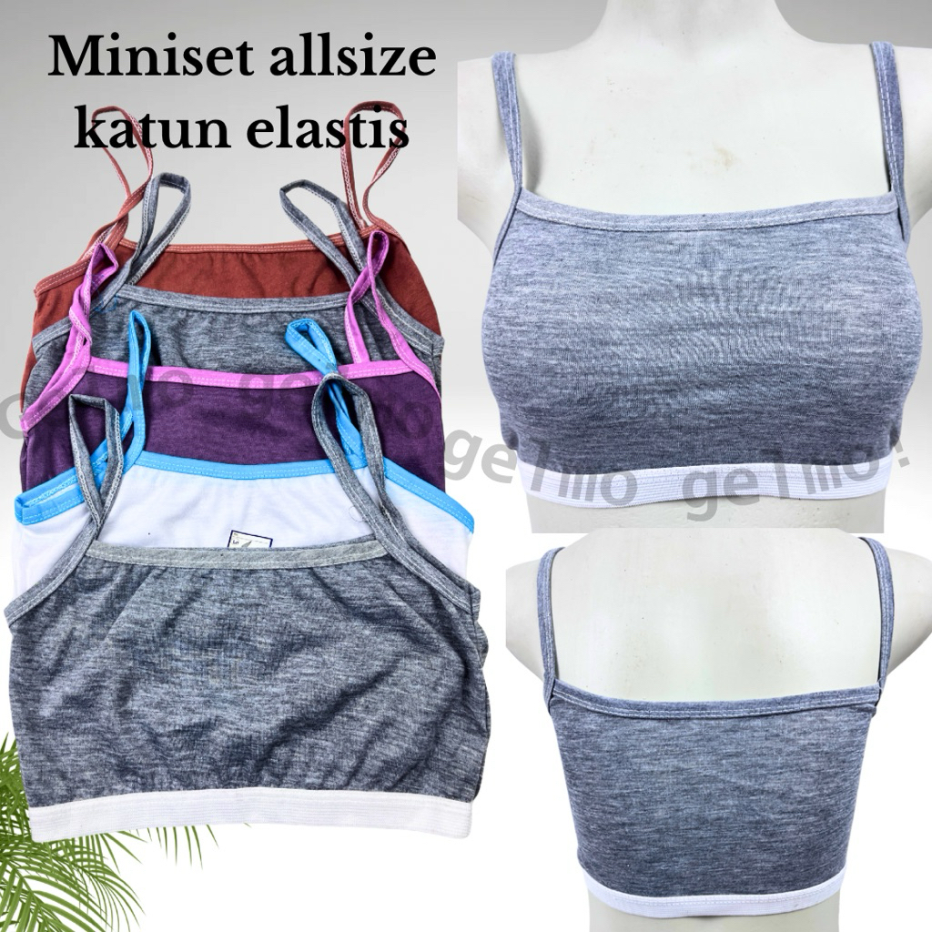 Miniset dewasa remaja anak jumbo 3pcs tanpa busa tahun bra sport katun bh rajut polos tali kecil smp