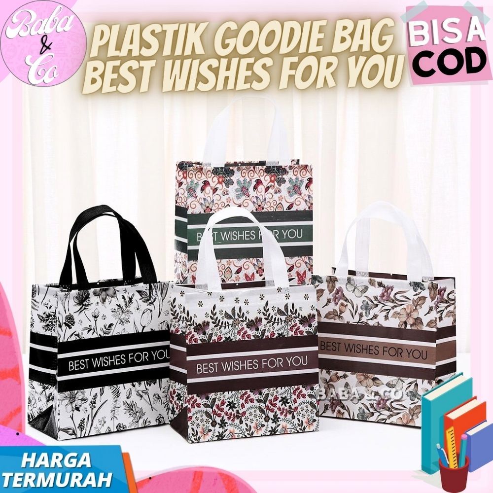 

TAS ULANG TAHUN GOODIE BAG PLASTIK BEST WISHES FOR YOU TAS GOODIEBAG MOTIF LEAF DAUN ESTETIK KANTONG HADIAH LUCU UNIK MURAH COD