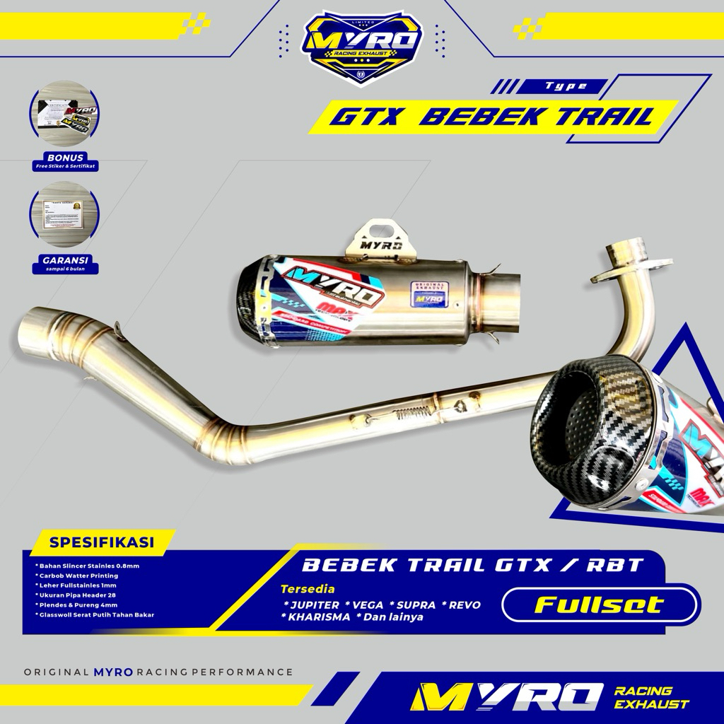 Myro Exhaust Knalpot Gtx Jupiter Vega Revo Supra Type Gtx