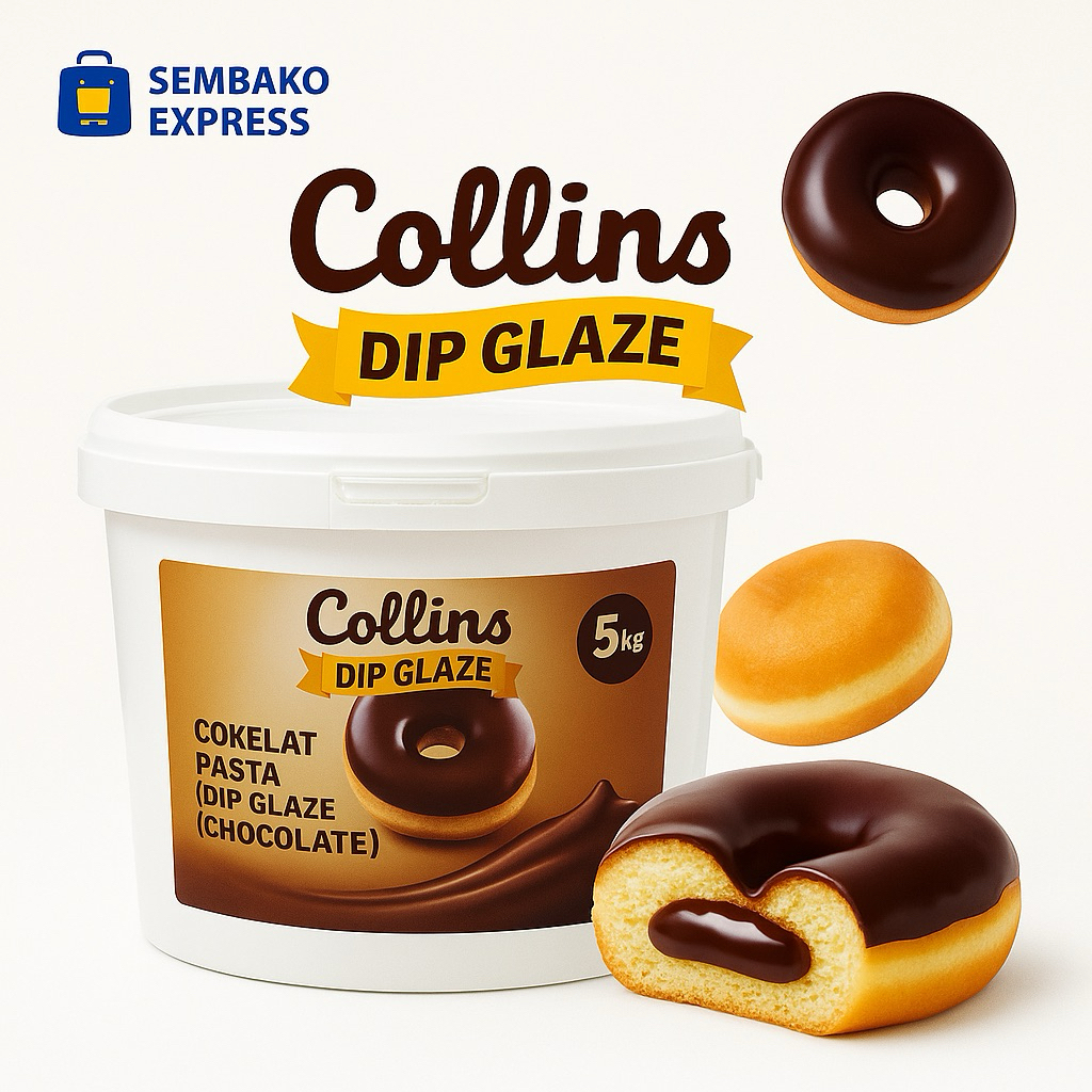 

Collins Dip Glaze Cokelat 5 kg – Pasta Cokelat Premium untuk Roti & Donat
