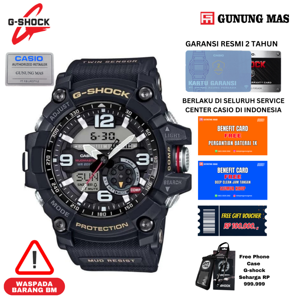 Jam Tangan Pria Casio G-Shock Mudmaster GG-1000-1ADR / GG1000 1A Original 100%