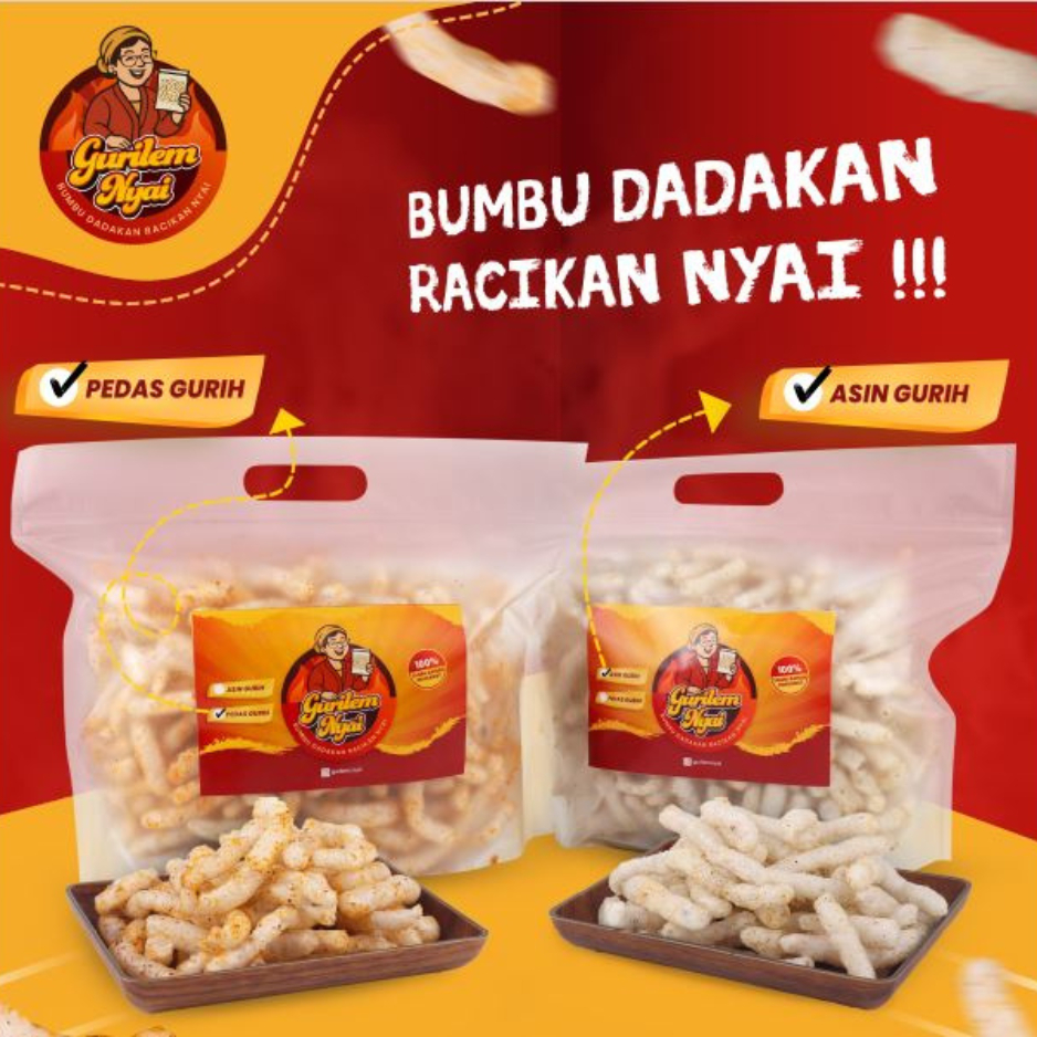 

Gurilem Nyai Cemilan / Snack / Kerupuk / Makanan Ringan Gurilem Pedas Gurih Large