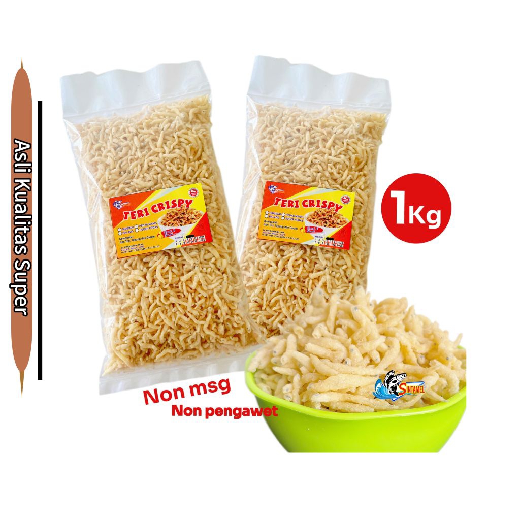 

Sintamel Teri crispy 1Kg kualitas super teri krispi non msg non pengawet Snack Food Cemilan