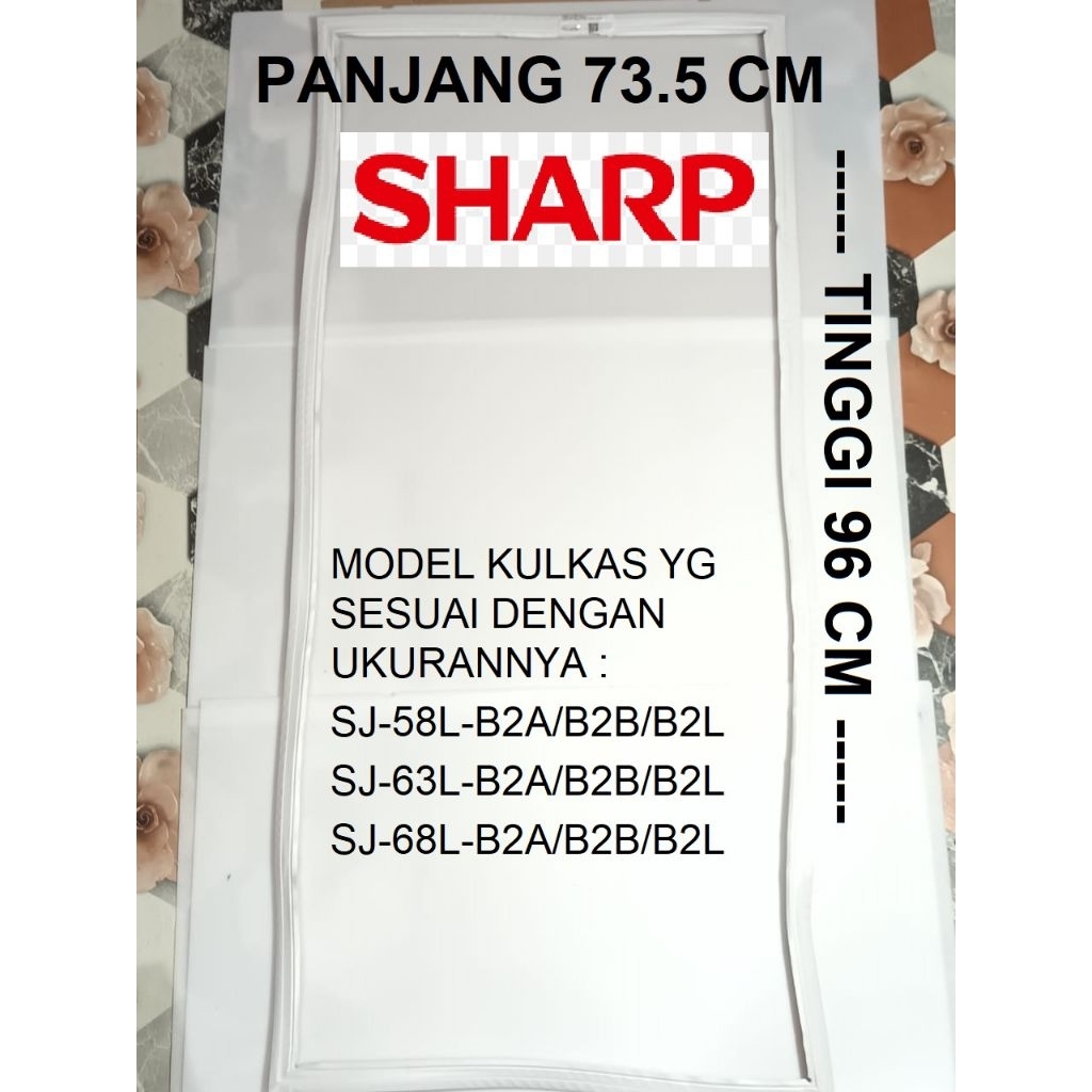 ORIGINAL Karet magnet gasket bawah  kulkas sharp 2 pintu   FPACGA414CBKZ
