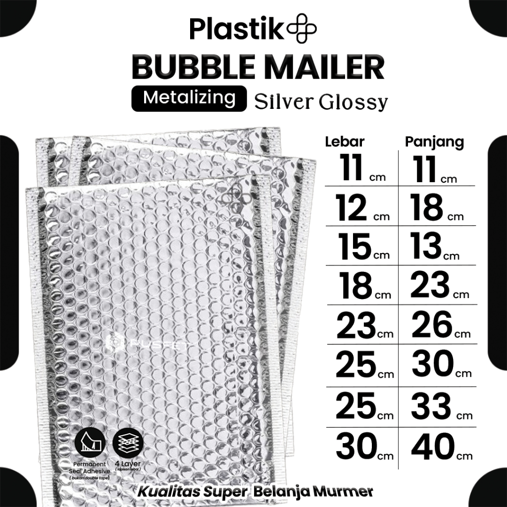 

Amplop Bubble Mailer Silver Rusfet / Amplop Bubble Packing Murah Premium Silver Glossy Harga Satuan