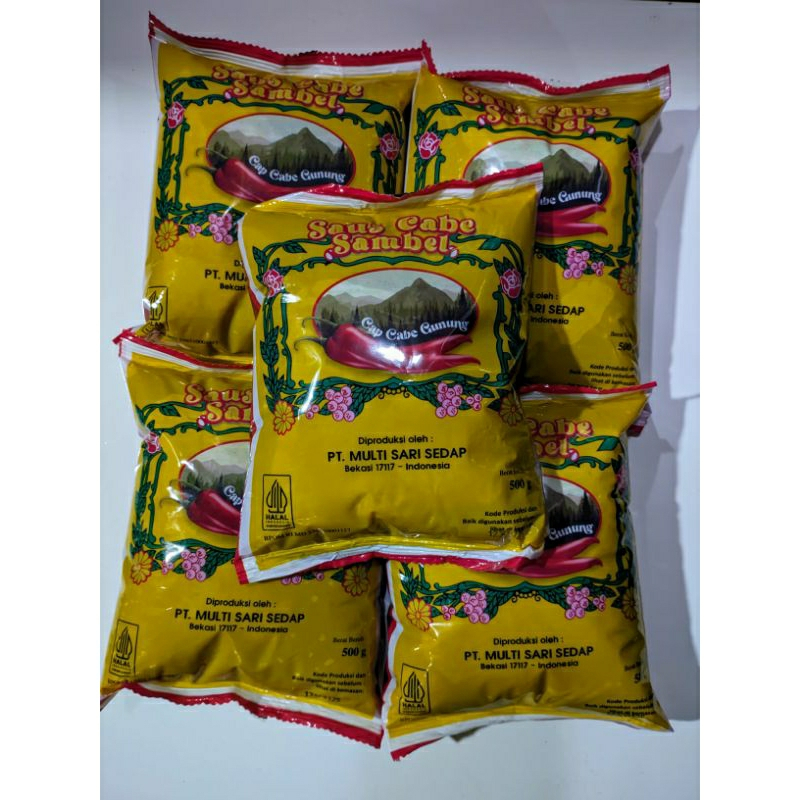 

1 DUS Saos Sambal Cabe Gunung isi 24Pcs x 500 gram