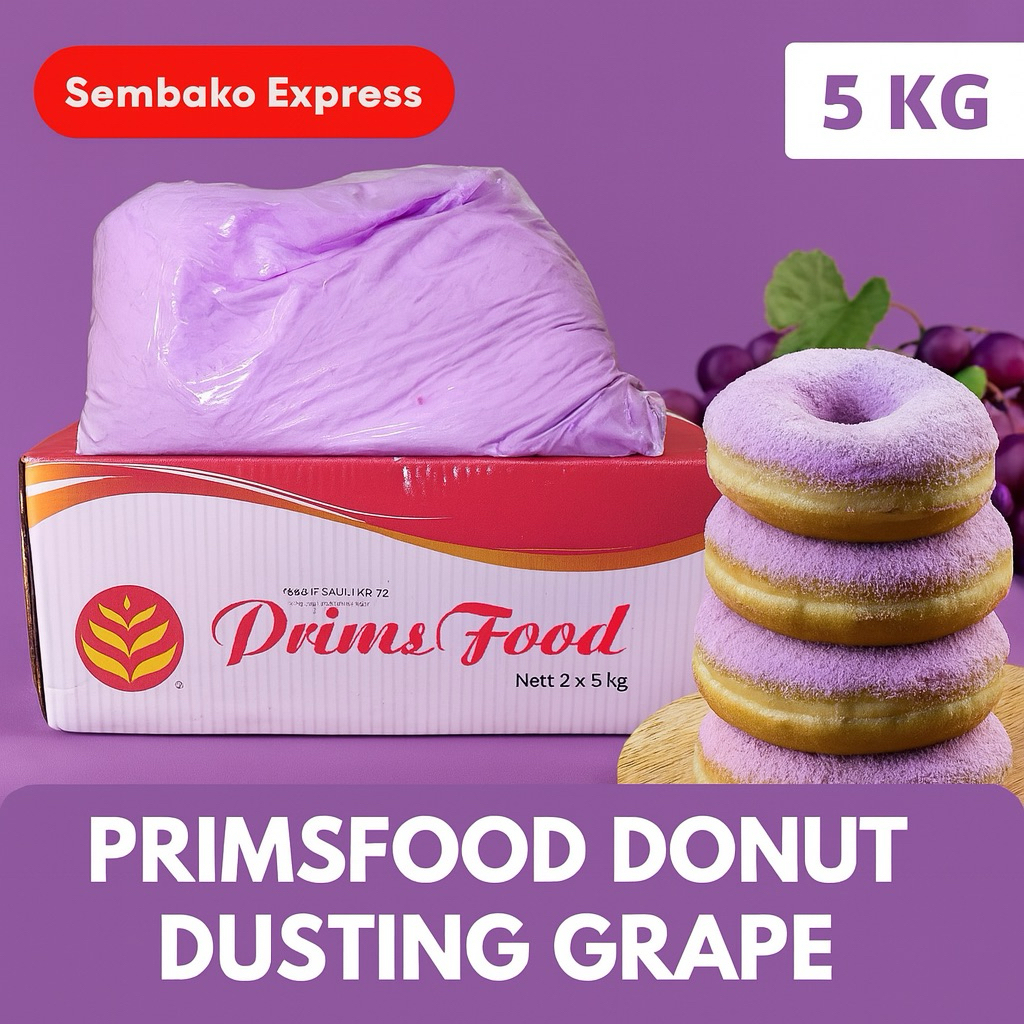 

Primsfood Donut Dusting Grape 5kg – Taburan Donat Rasa Anggur Premium
