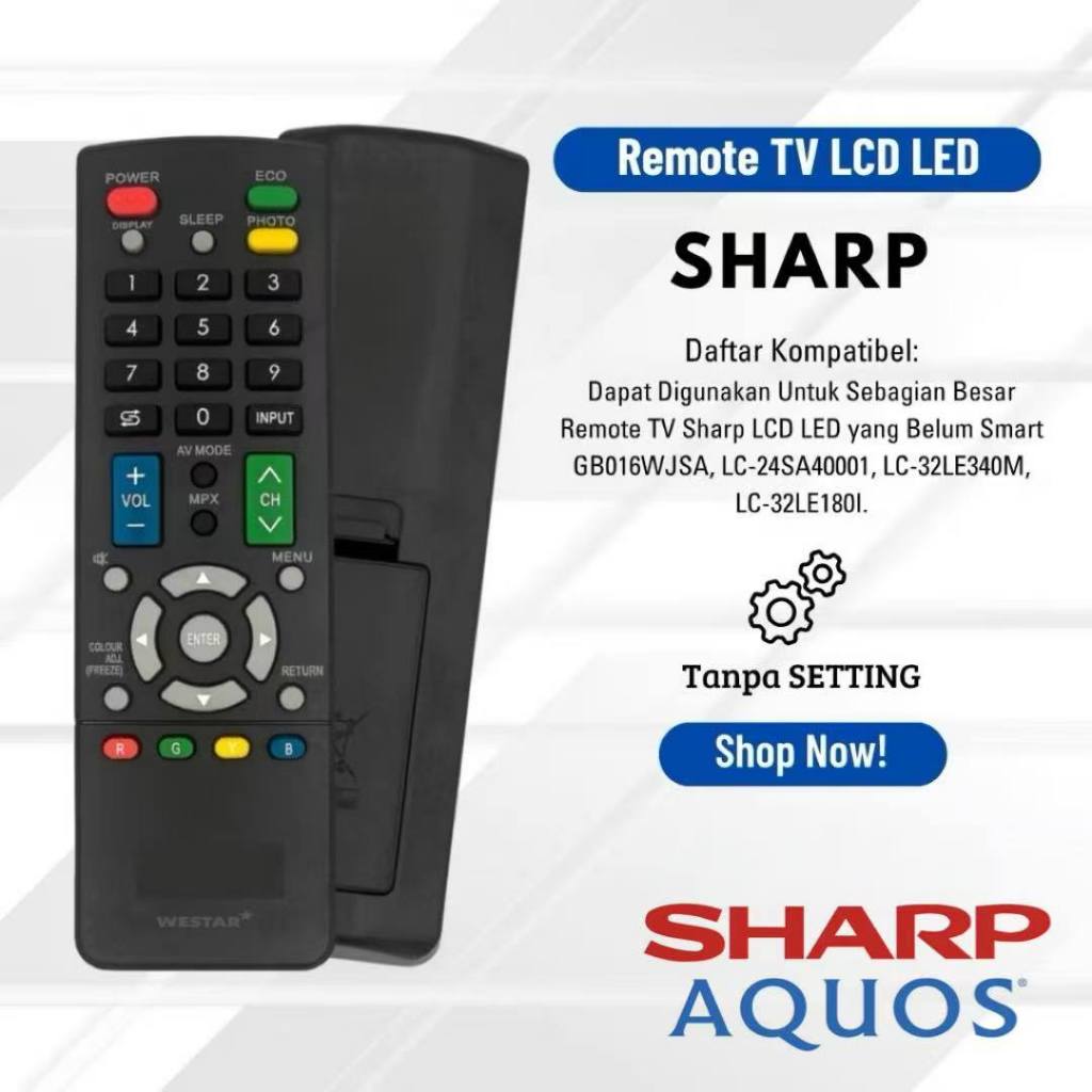 Remote TV Sharp LCD LED Smart / Remote Sharp Aquos LCD LED SMART