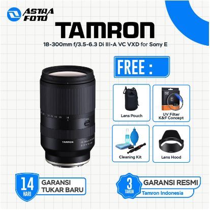 Tamron 18-300mm f/3.5-6.3 Di III-A VC VXD Lensa For Sony E-Mount - APSC Lens