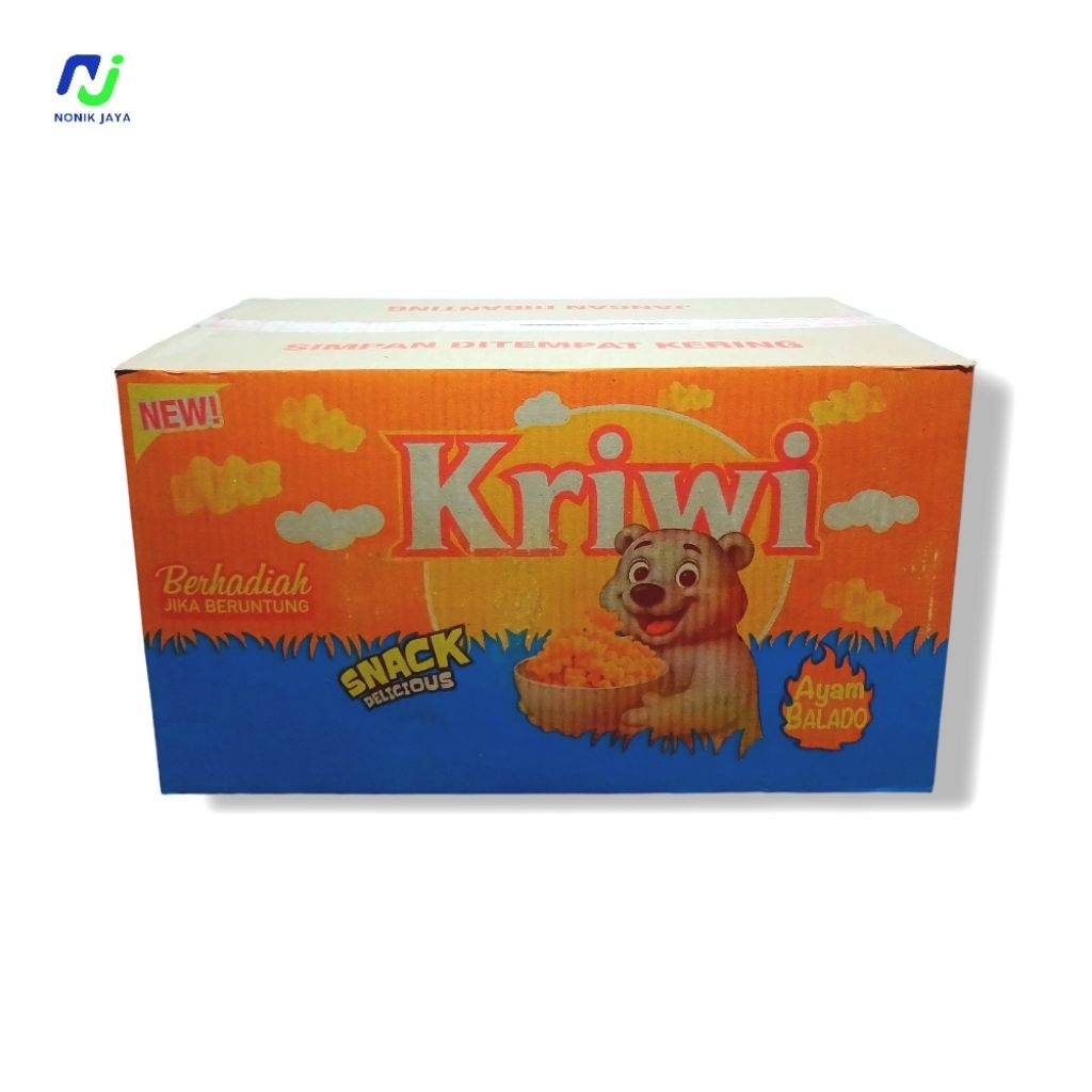 

( NEW SNACK BERHADIAH ) Kriwi Snack Delicious Rasa Ayam Balado Kartonan Isi 40 Pcs@20gr