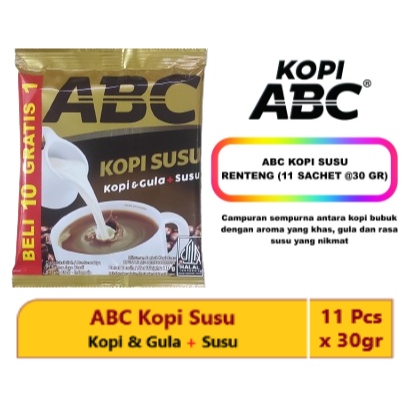 

Kopi ABC Susu 30gr 10+1 Pcs