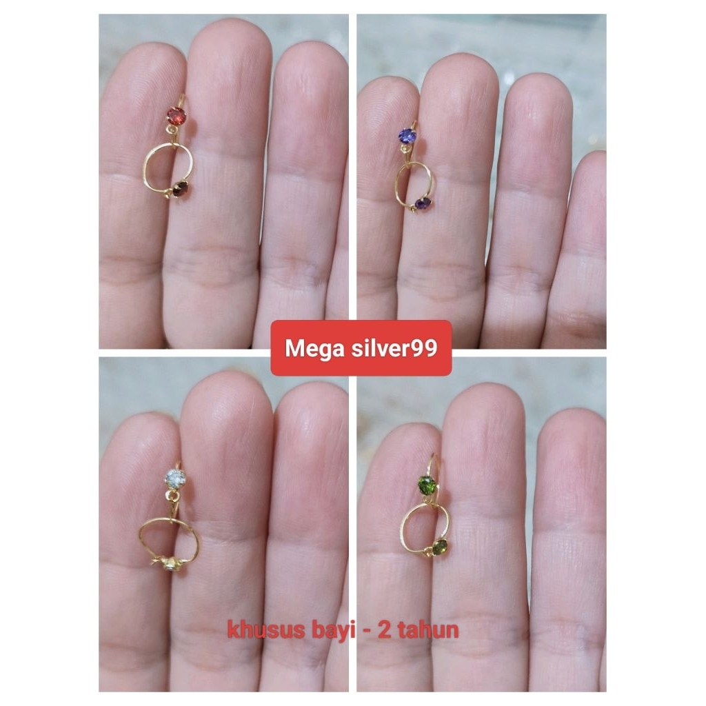 ANTING KENIF BAYI 1/4 GRAM PERAK 925 LAPIS EMAS