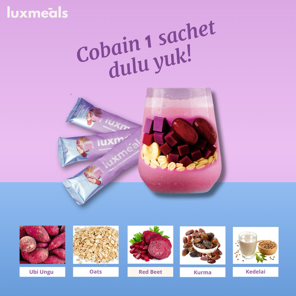 

Luxmeals Multigrain Premium Lengkap dengan Superfood dan L-Glutathione - 1 Sachet 30 gr