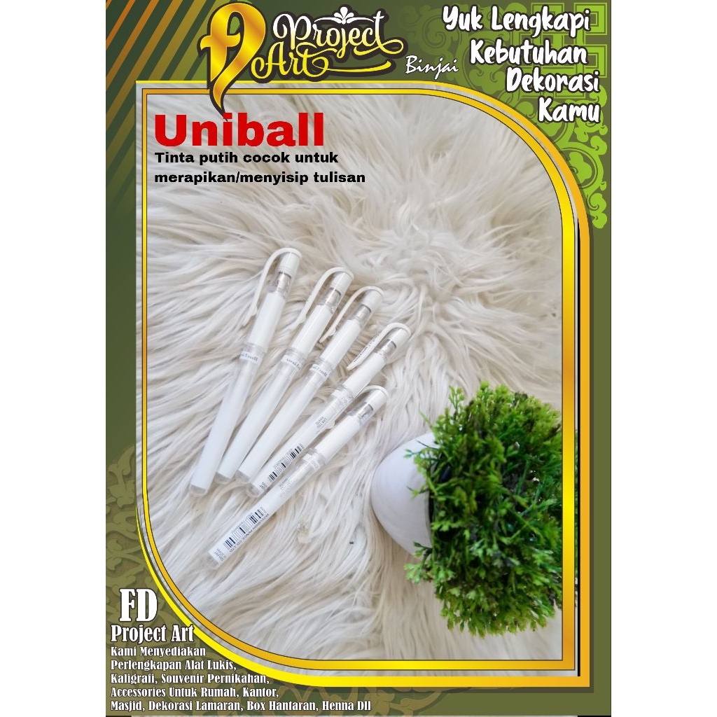 

uniball pulpen putih cocok untuk anak kaligrafi naskah