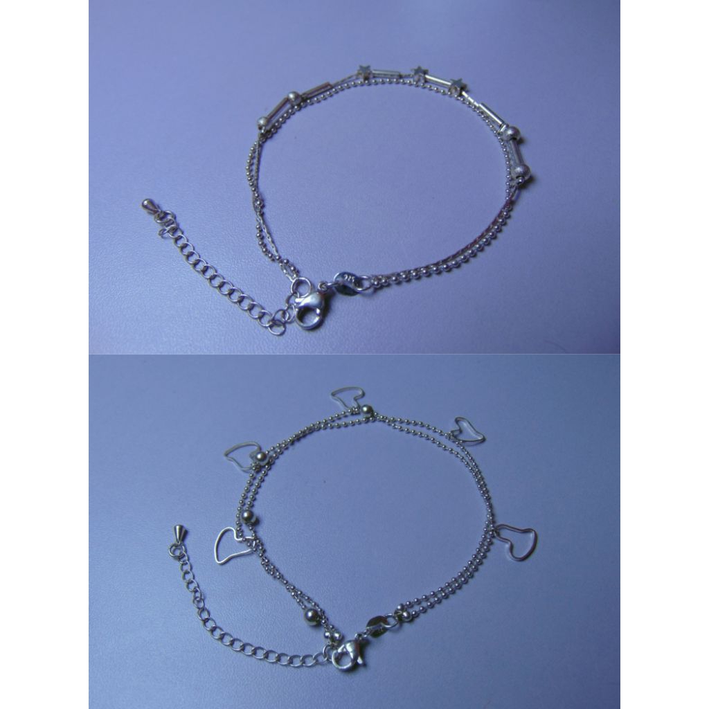 Gelang Kaki Wanita Perak Asli 925/Gelang Kaki Wanita Dewasa/Gelang Kaki/Lapis Emas Putih