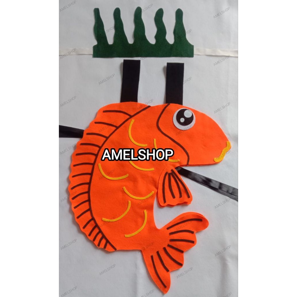 KOSTUM ANAK IKAN MAS/BAJU KARNAVAL/KAIN FLANEL/IKAN AIR TAWAR