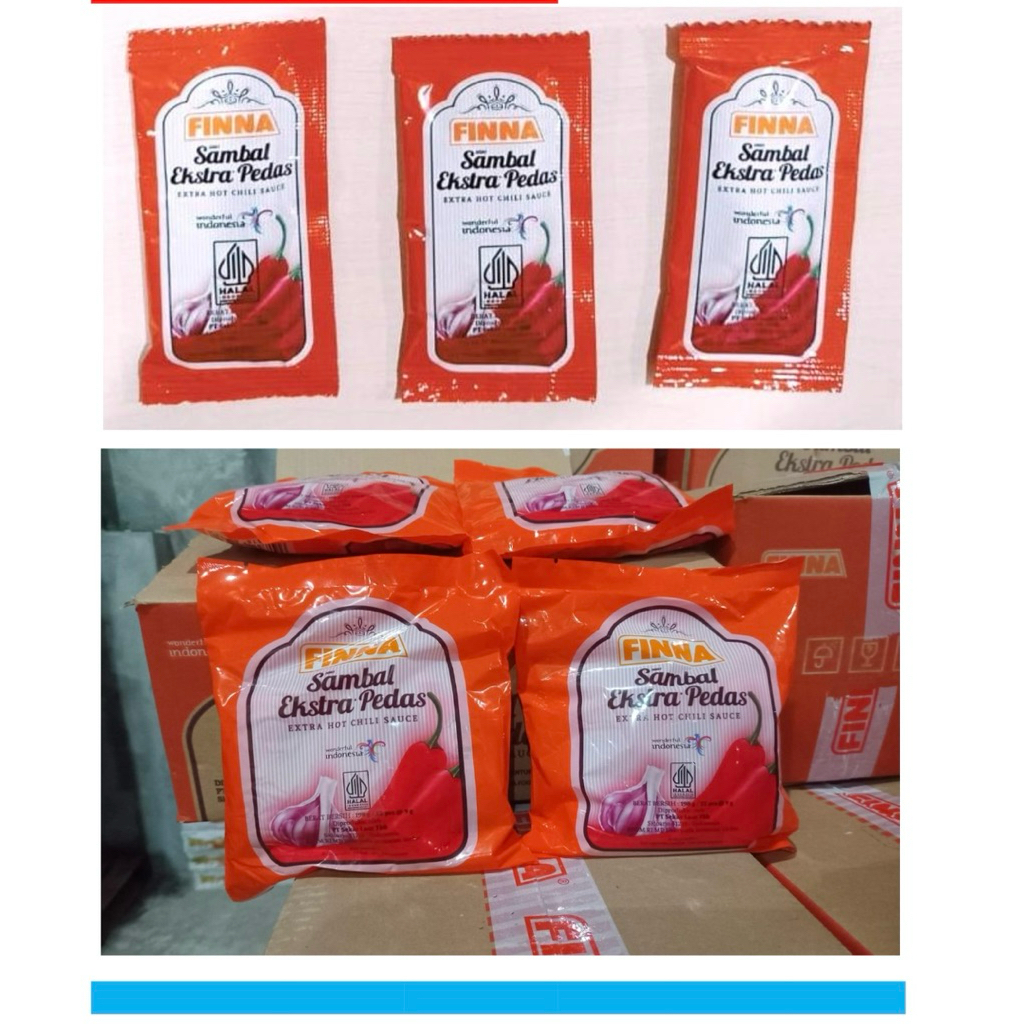 

[KARTON]Saos sambal extra pedas finna-saus sambal finna extra pedas 1dus isi 24pack 1pack isi 22pcs