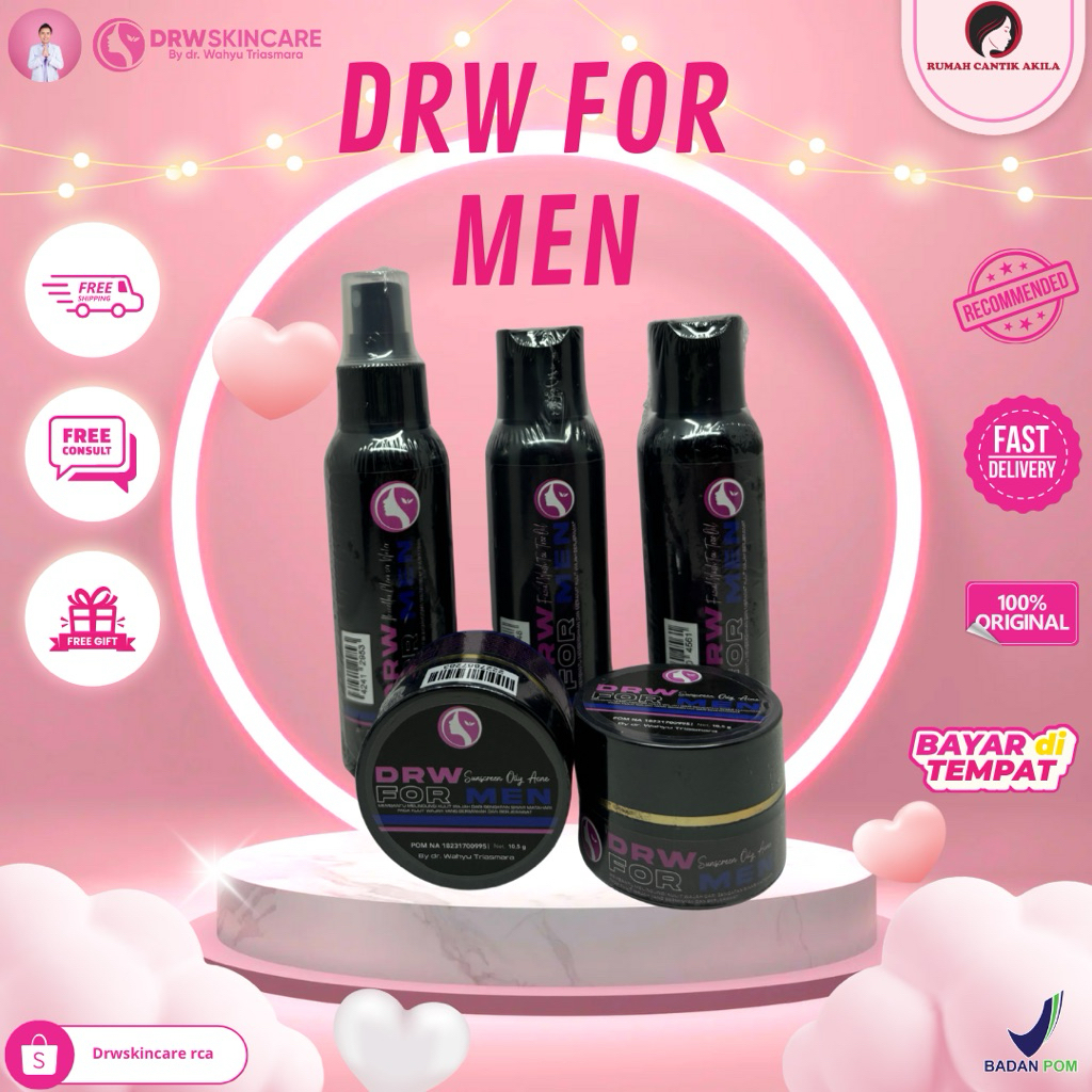 DRW FOR MEN jerawat flek hitam skincare pria