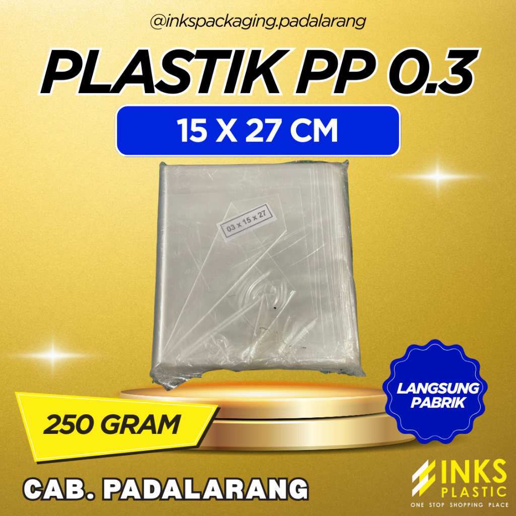 PLASTIK PP TEBAL 0.3 UKURAN 15 X 27 CM