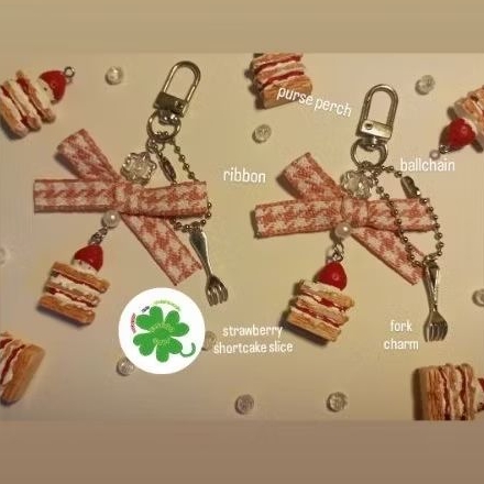 Premium Keychain Strawberry Shortcake Slice and Apple by CisoooShop