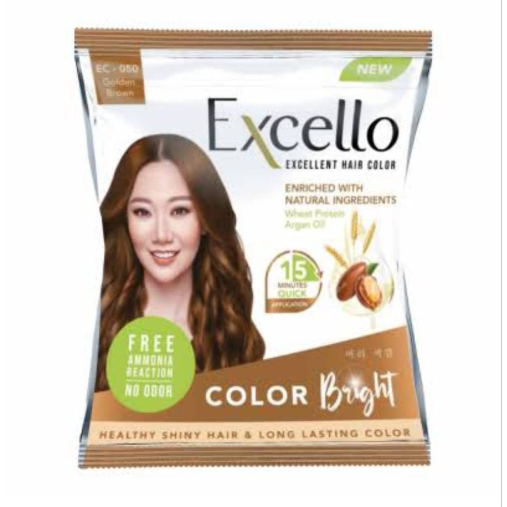 Excello cat rambut coklat / Excello bleaching free ammonia / Excello cat rambut