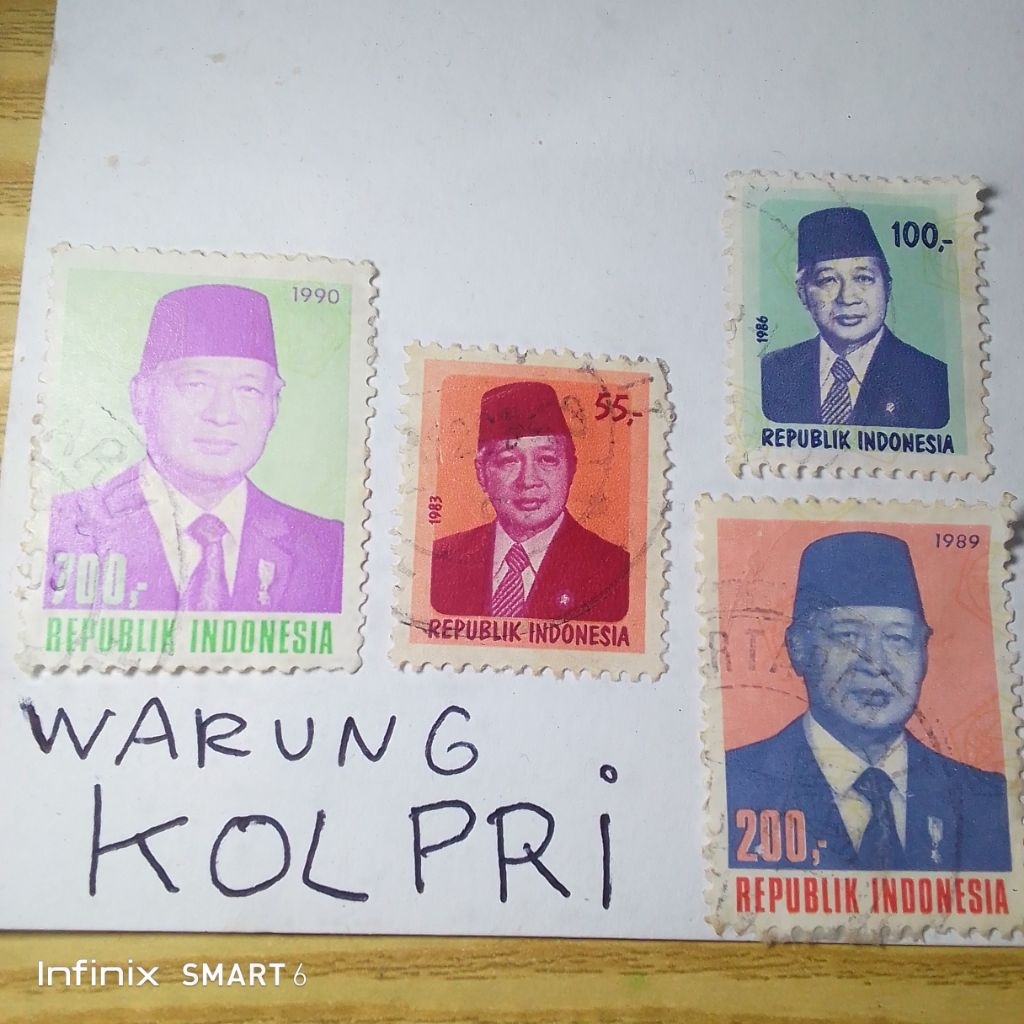 

koleksi perangko prangko lama soeharto sepaket 4pcs