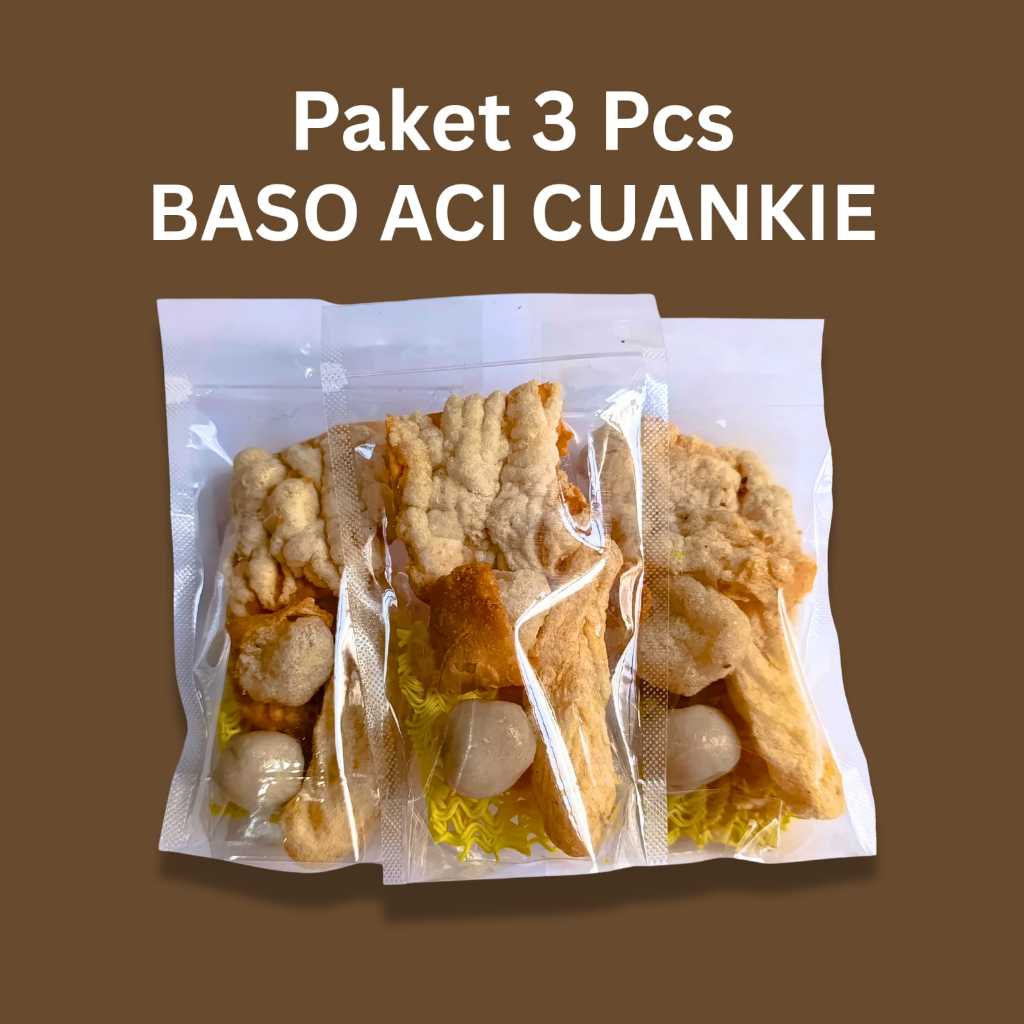 

Paket 3 Pcs Cuanki Instan Baso Aci Cuanki Lidah Siomay Cuanki Tahu Kotak Bakso Ayam