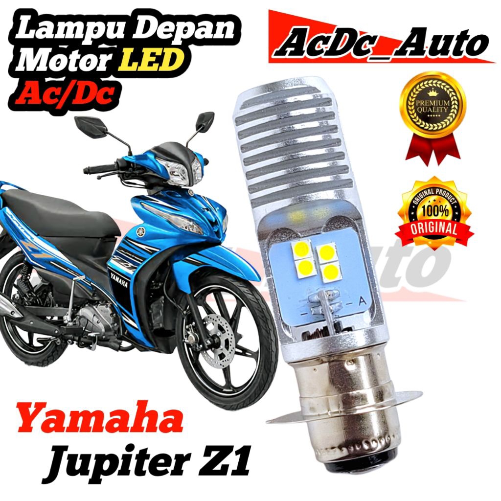 Lampu Depan Motor Yamaha Jupiter Z1 LED Putih Ac/Dc Pengganti Dop/Bohlam Standart WrT19