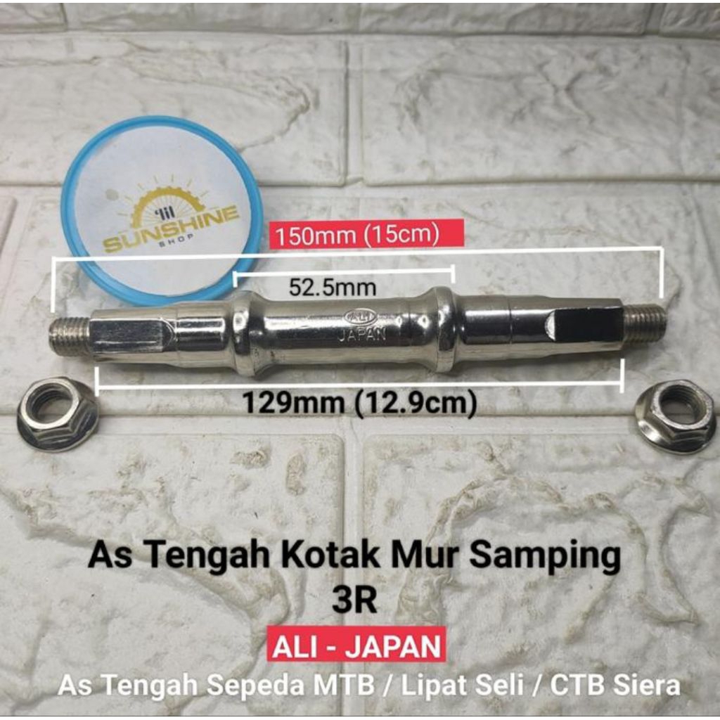 As BB Kotak Mur Samping 3R ALI JAPAN Untuk Crank Gear Tengah Sepeda